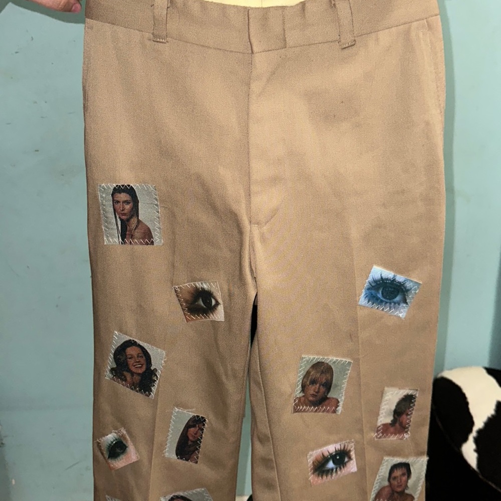 Left Hand beige stitched in designs